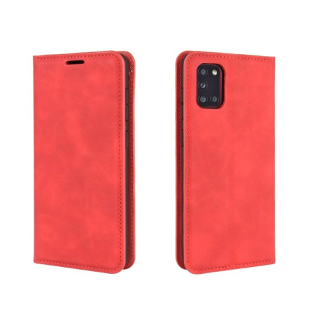 Чехол- книжка Retro Skin Feel Business Magnetic на Samsung Galaxy A31 - красный