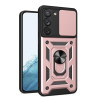 Противоударный чехол Camera Sliding для Samsung Galaxy S23 5G - розовое золото