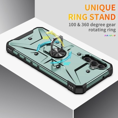 Противоударный чехол EsCase Ring Holde для Samsung Galaxy A14 5G - светло-зеленый