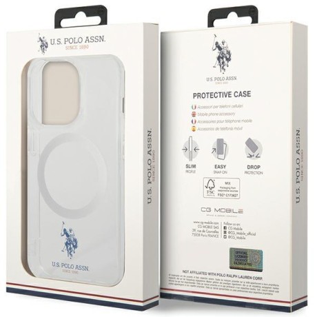 Чехол US Polo USHMP15LUCIT MagSafe Collection для  iPhone 15 - transparent