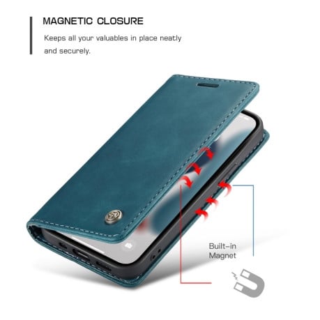 Кожаный чехол CaseMe-013 Multifunctional на iPhone 13 - синий