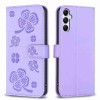 Чохол-книжка Four-leaf Clasp Embossed для Samsung Galaxy A35 - фіолетовий