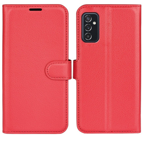 Чохол-книжка Litchi Texture на Samsung Galaxy M52 5G - червоний