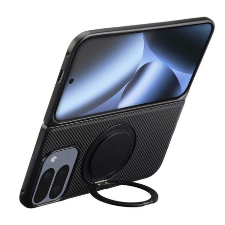 Чехол противоударный ViLi TCY Series Kevlar Leather Texture Rotating Holder на Google Pixel 10 Pro Fold — чёрный