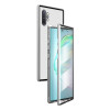 Двосторонній магнітний чохол Magnetic Angular Frame Tempered Glass Samsung Galaxy Note 10 Plus - сріблястий