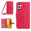 Чехол-книжка Skin Feel Sun Flower для Samsung Galaxy A35 5G - пурпурно-красный