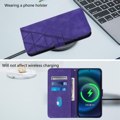 Чохол-книжка Crossbody 3D Embossed Flip Leather Xiaomi Redmi Note 14 4G 164.48mm - фіолетовий
