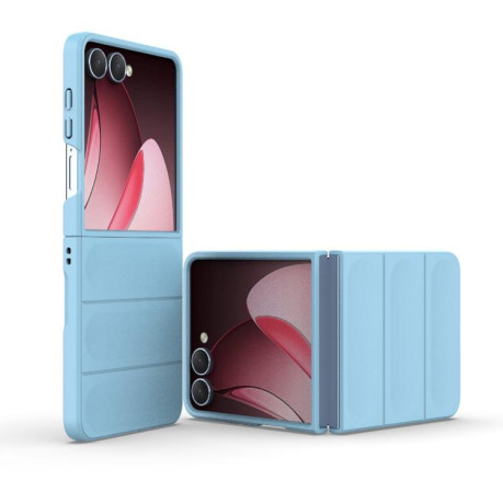 Силіконовий чохол Magic Flannel для Samsung Galaxy Flip 7 5G - блакитний