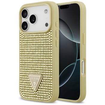 Оригінальний чохол Guess Rhinestone Triangle Logo на iPhone 17 Pro - Gold