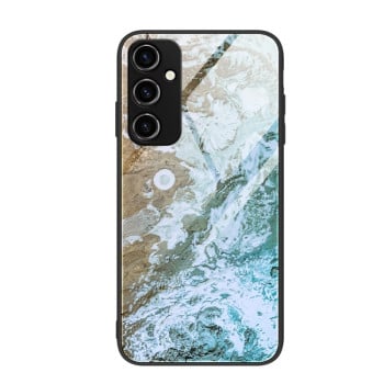 Противоударный стеклянный чехол Marble Pattern Glass на Samsung Galaxy A54 5G - Beach