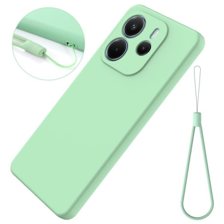 Силиконовый чехол Solid Color Liquid Silicone на Xiaomi Redmi Note 14 4G 164.84mm - зеленый
