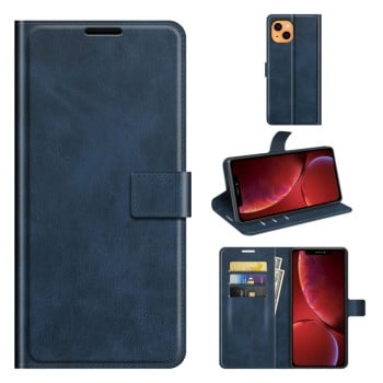Чехол-книжка Retro Calf Pattern Buckle для iPhone 13 mini - синий