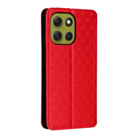 Чохол-книжка Cubic Grid Calf Texture для Motorola Moto G86 Power 5G - червоний