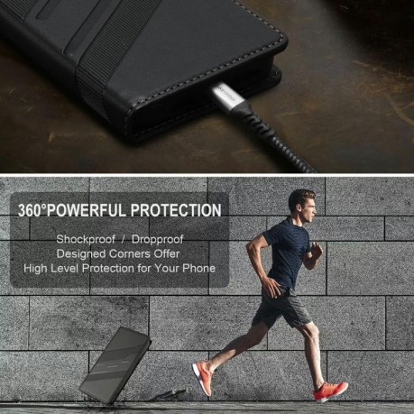 Чехол-книжка Embossed Multi-functional Wallet Retro Leather на Redmi Note 14 Pro 4G - черный