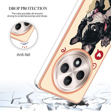 Противоударный чехол Electroplating IMD для OPPO Reno12 F/12 FS 5G - Dog