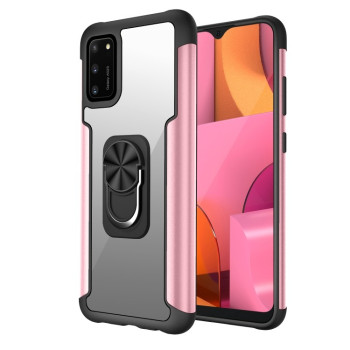 Противоударный чехол R-JUST with Ring Holder на Samsung Galaxy A02s - розовое золото