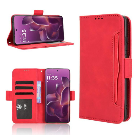 Чехол-книжка Skin Feel Calf на Motorola Edge 60 Pro - червоний