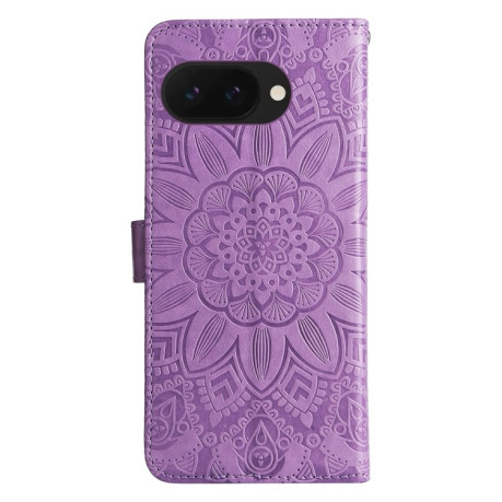 Чохол-книжка Embossed Sunflower для Google Pixel 9a - фіолетовий