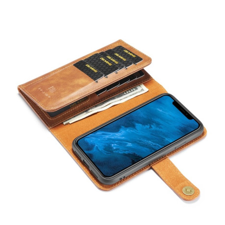 Чехол-кошелек DG.MING Triple Fold для iPhone 11 - коричневый