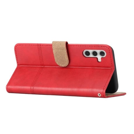 Чехол-книжка Cowhide Texture Stitching Leather на Samsung Galaxy A56 5G - красный