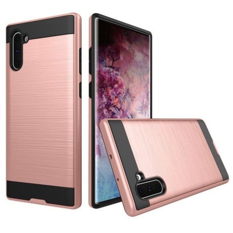 Протиударний Чохол Brushed Metal Armor Samsung Galaxy Note 10 Рожеве Золото