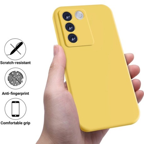 Силиконовый чехол Solid Color Liquid Silicone на Vivo V27e / S16e - желтый