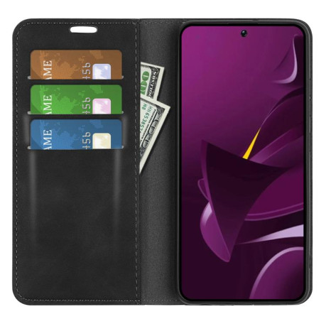 Чехол-книжка Retro Skin Feel Business Magnetic на Xiaomi Poco M7 Pro 5G - черный