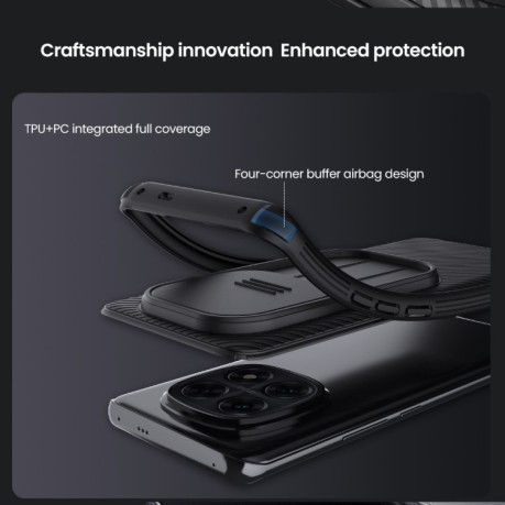 Ударозахисний чохол NILLKIN CamShield Pro на Xiaomi Redmi Note 14 Pro+ 5G - чорний