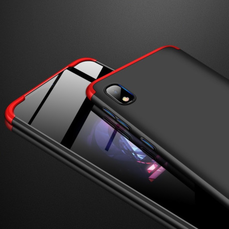 Чехол GKK Three Stage Splicing Full Coverage на Samsung Galaxy A10-черный, красный