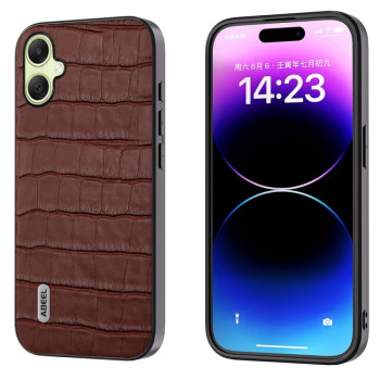 Протиударний чохол ABEEL Crocodile Texture Genuine Leather для Samsung Galaxy A05 - коричневий