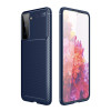 Ударозащитный чехол HMC Carbon Fiber Texture на Samsung Galaxy S21 FE - синий