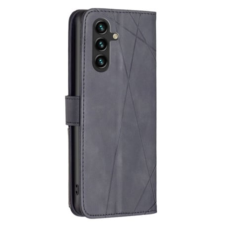 Чехол-книжка Magnetic Buckle Rhombus Texture для Samsung Galaxy A05s - черный