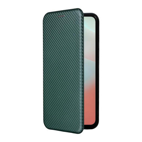 Чехол-книжка Carbon Fiber Texture на Samsung Galaxy M16 5G / F16 5G - зеленый
