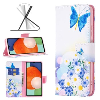 Чехол-книжка Colored Drawing Pattern для Samsung Galaxy A13 4G - Flower Butterfly