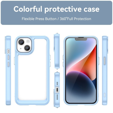 Чохол протиударний Colorful Acrylic Series для iPhone 15 Plus - синій