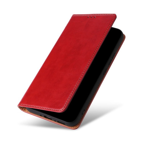 Шкіряний чохол-книжка Fierre Shann Genuine leather для Samsung Galaxy A34 5G - червоний