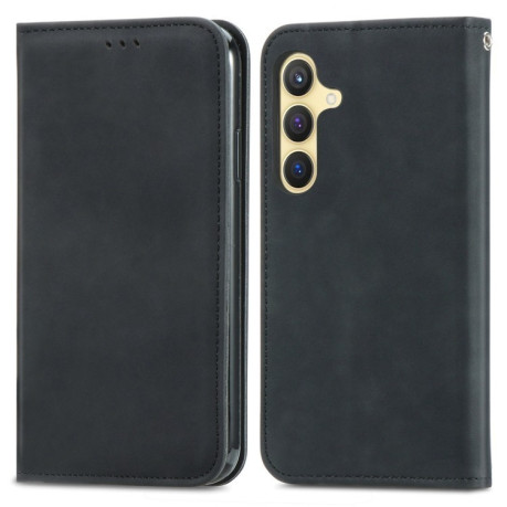 Чехол-книжка Retro Skin Feel Business Magnetic для Samsung Galaxy S25+ 5G - черный