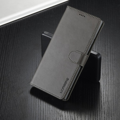 Чоловіча книжка LCIMEEKE Calf Texture на Samsung Galaxy S25 Ultra 5G - сірий