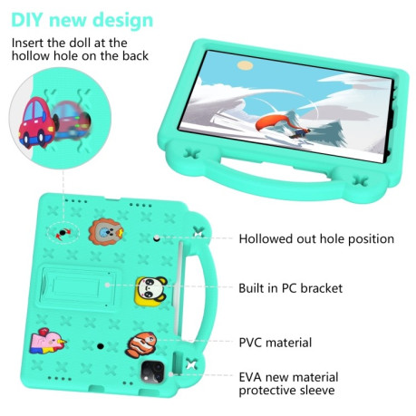 Противоударный чехол Handle Kickstand Children EVA для iPad 10.9 2022 - зеленый