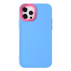 Противоударный чехол Color Contrast Lens для iPhone 14 Plus - голубой