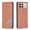 Чехол-книжка Rhombus Texture на Xiaomi Redmi K90 Pro Max/Poco F8 Ultra — коричневый