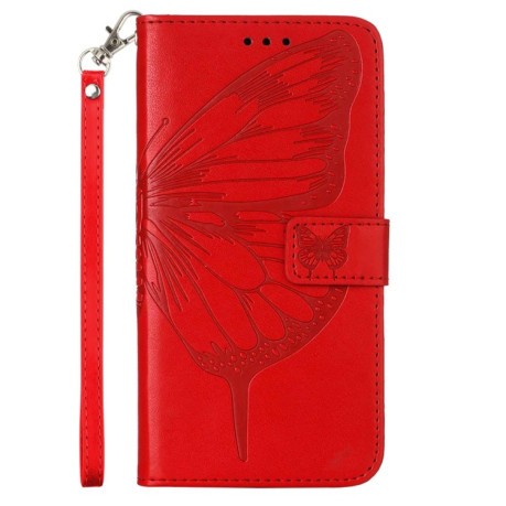 Чехол-книжка Embossed Butterfly для iPhone 14 - красный
