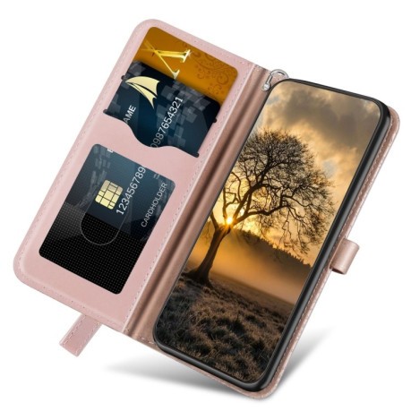 Чехол-книжка Life of Tree для Samsung Galaxy A25 5G - розовое золото