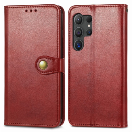 Чохол-книжка Retro Solid Color на Samsung Galaxy S25 Ultra 5G - червоний