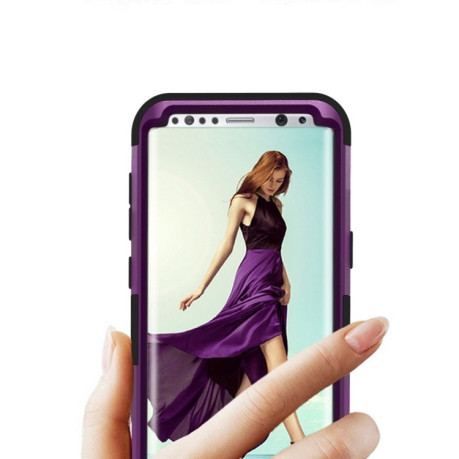 Противоударный Чехол Dropproof 3 in 1 Silicone sleeve для Samsung Galaxy S8 / G950- фиолетовый
