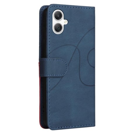 Чохол-книжка Dual-color Splicing Flip Leather на Samsung Galaxy A07 5G - синій