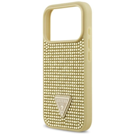 Оригинальный чехол Guess Rhinestone Triangle Logo на iPhone 17 Pro - Gold