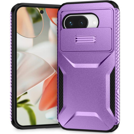 Противоударный чехол Sliding Camshield для Google Pixel 9a - фиолетовый
