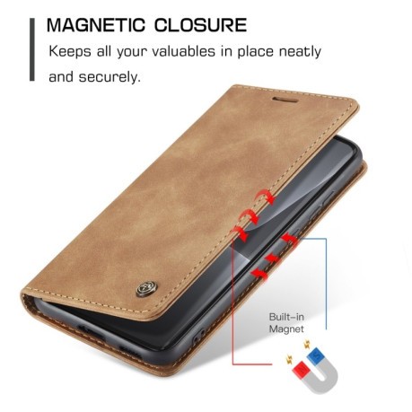 Кожаный чехол CaseMe-013 Multifunctional на Xiaomi 13 Lite - коричневый