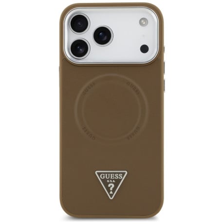 Оригинальный чехол Guess Triangle Logo с MagSafe на iPhone 17 Pro Max - brown